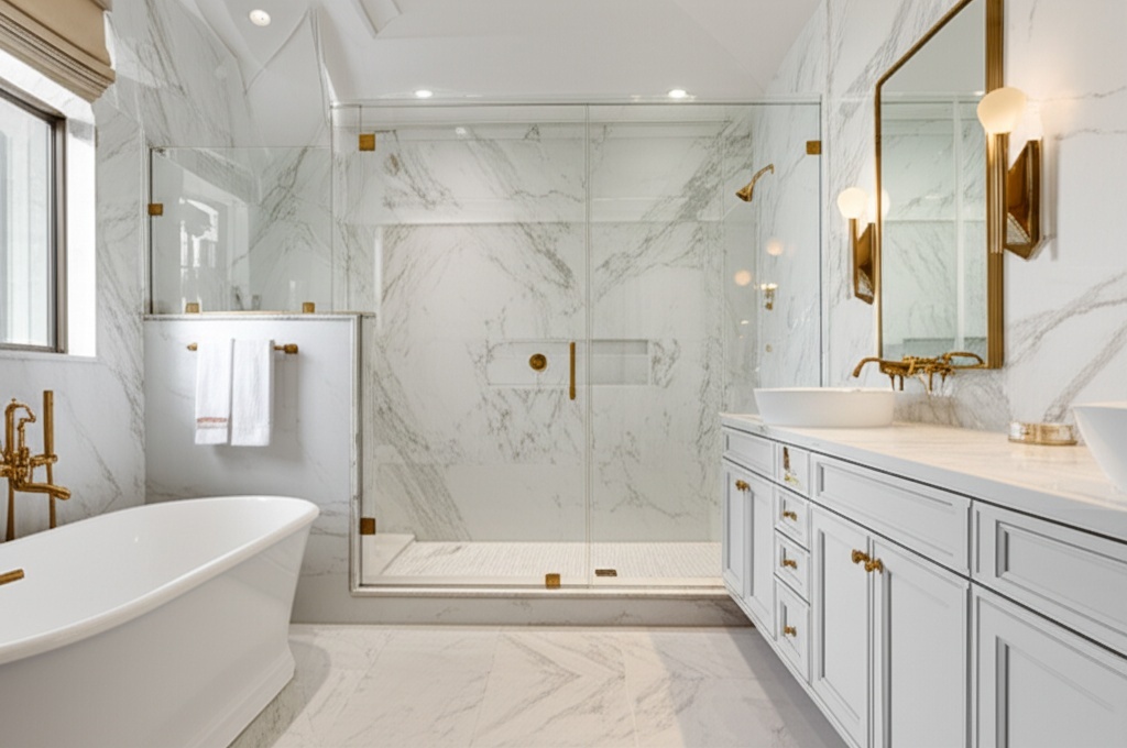 Luxury spa-like bathroom remodel Houston 2025